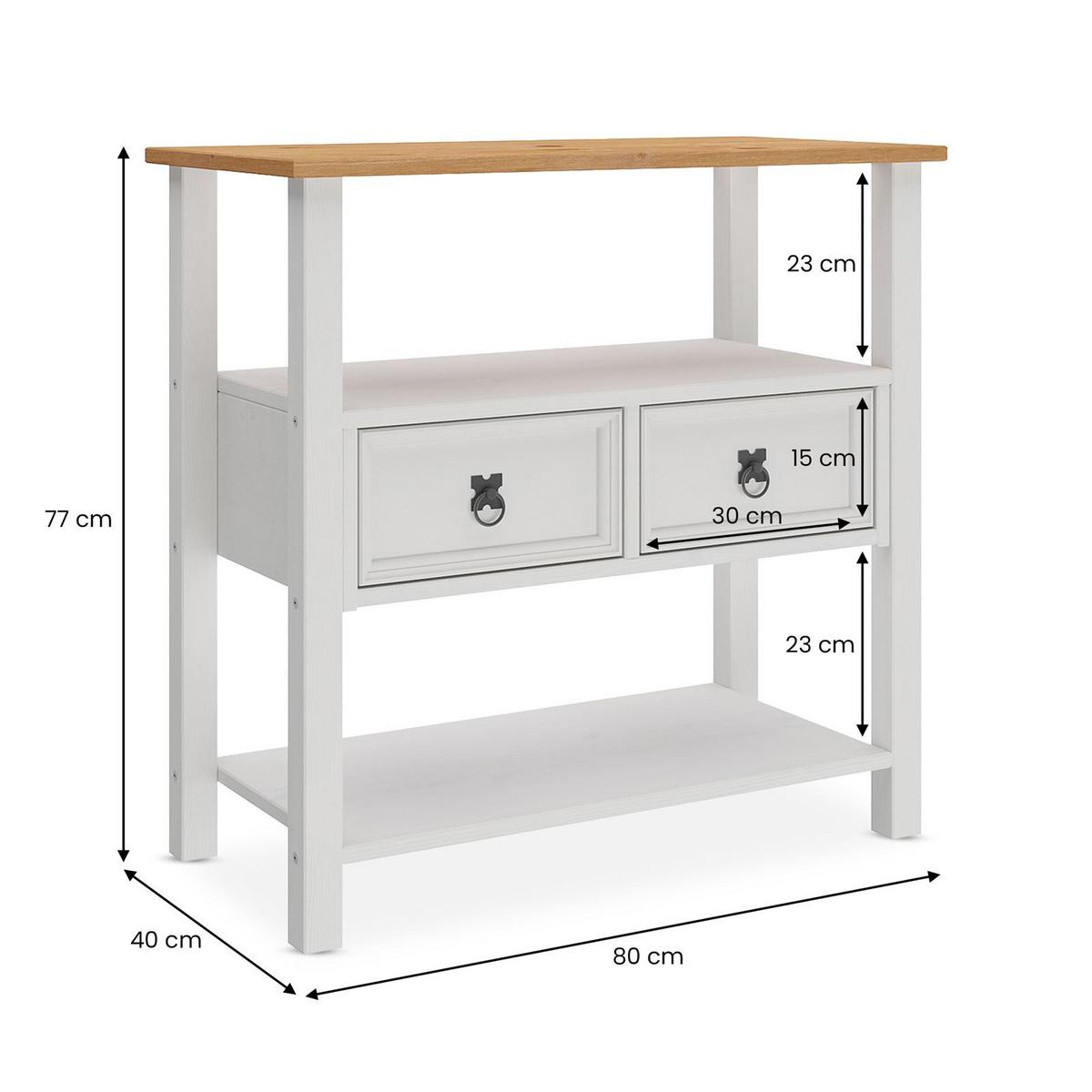 WASCHBECKENUNTERSCHRANK TEQUILA weiß/Eiche - Eichefarben/Weiß, Holz (80/78/40cm) - IDIMEX