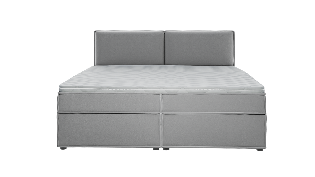 BOXBETT Eclipse 200/200 cm Grau Luxusmicrofaser - Schwarz/Grau, Holz/Kunststoff (200/200cm) - S-Style Möbel