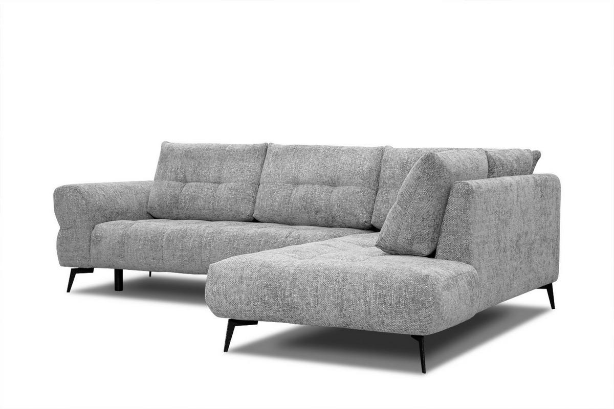 ECKSOFA SALVINI 5-Sitzer, grau - Schwarz/Grau, Holzwerkstoff/Textil (292/158cm) - Wozimo