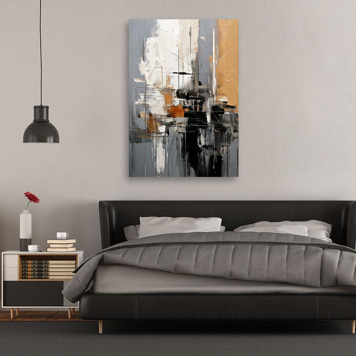 LEINWANDBILD Abstraktion 80x120cm - Grau, Textil (80/120cm) - Feeby