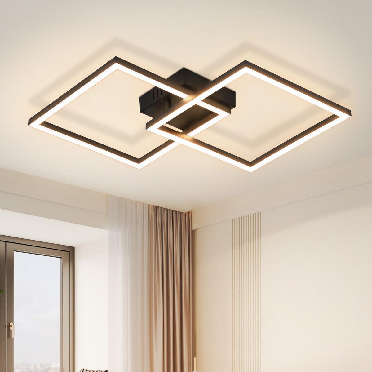 LED-DECKENLEUCHTE Krause 39.5/39.5/6.7cm - Schwarz, Kunststoff (39.5/39.5/6.7cm) - Nettlife