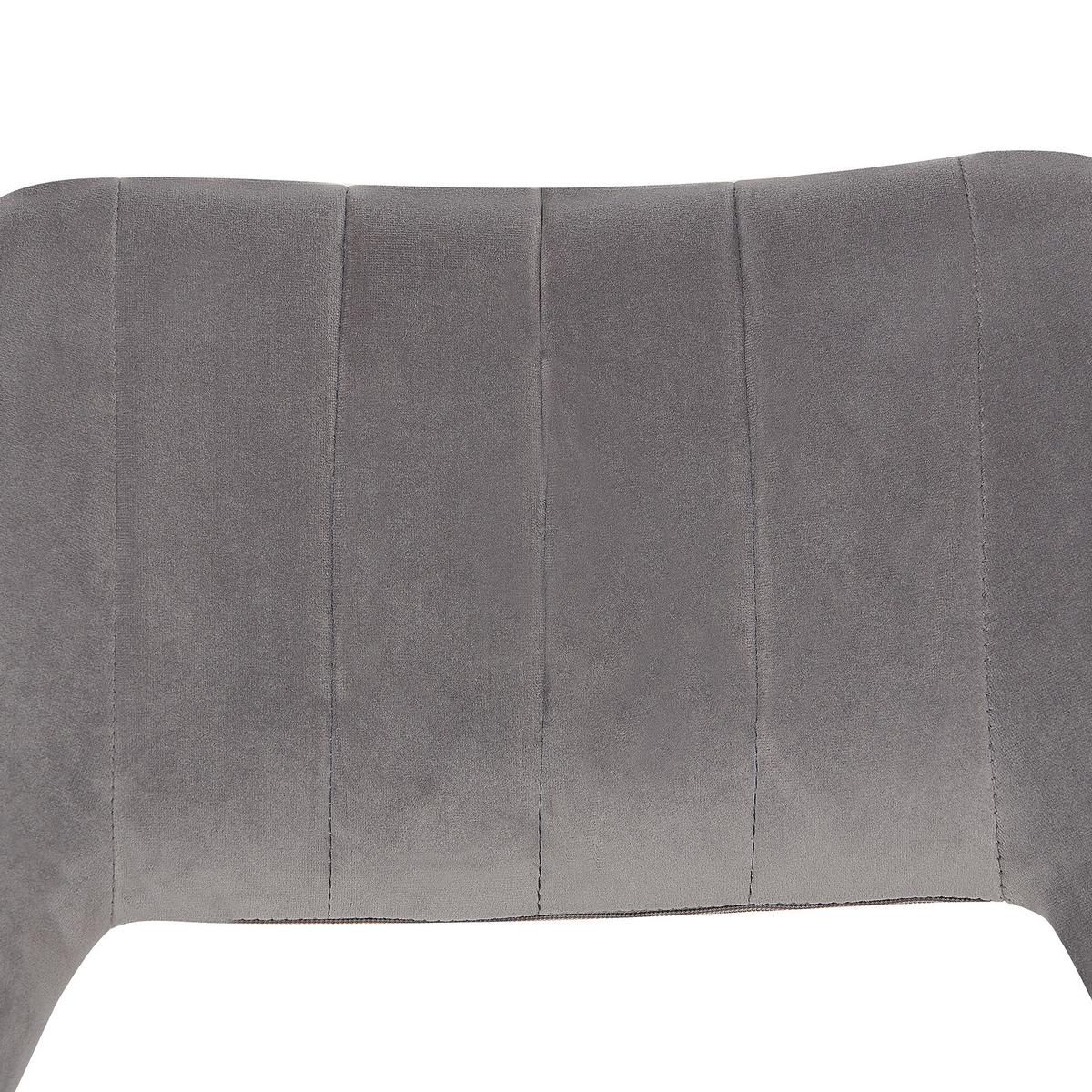 ESSZIMMERSTUHL 2er-Set Samtstoff Grau Ansley - Grau, Textil/Metall (50/79/43cm) - Beliani