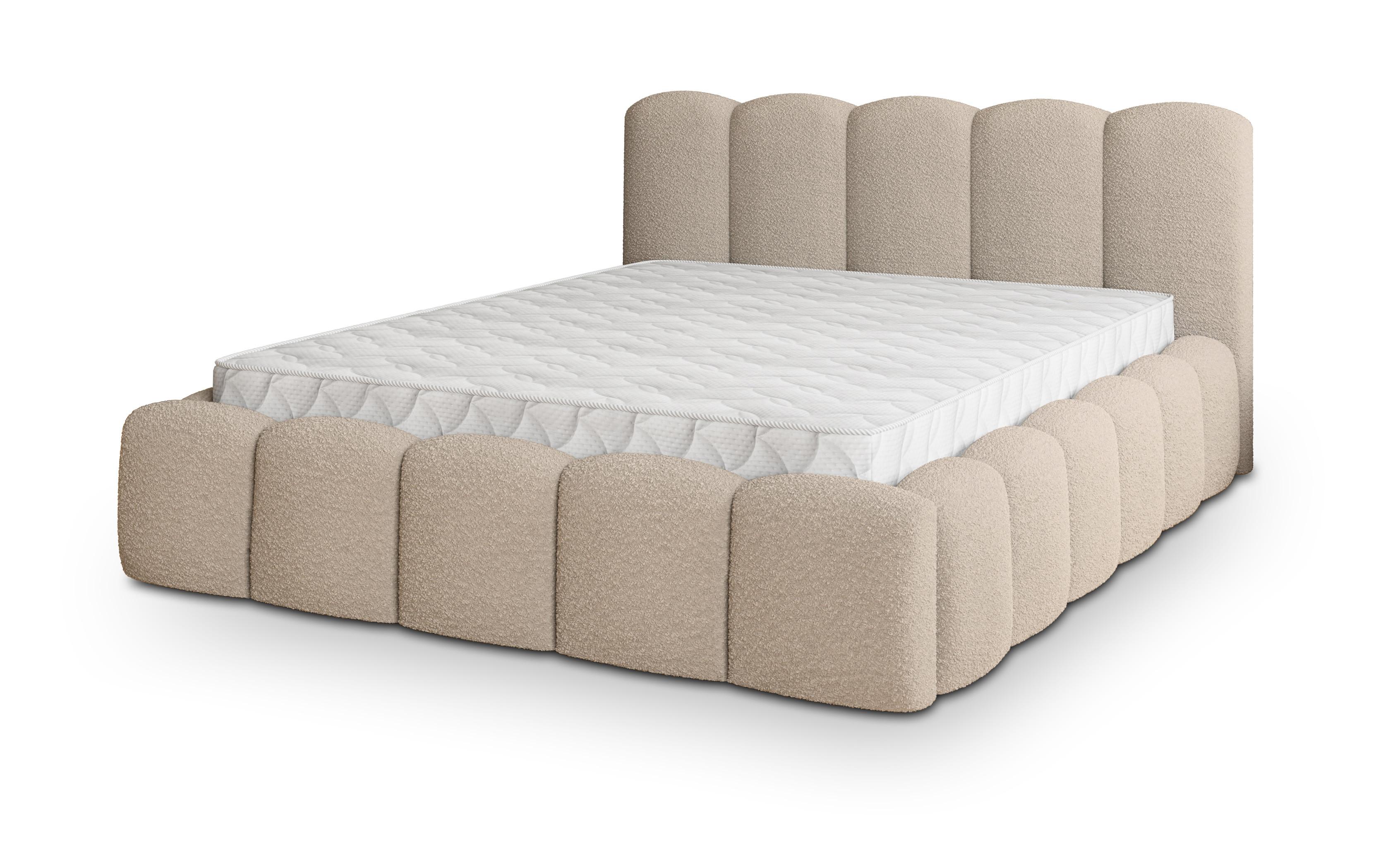 POLSTERBETT FALINA 140x200 cm mit Bettkästen - Beige - Beige, Holz (140/200cm) - MASSENO