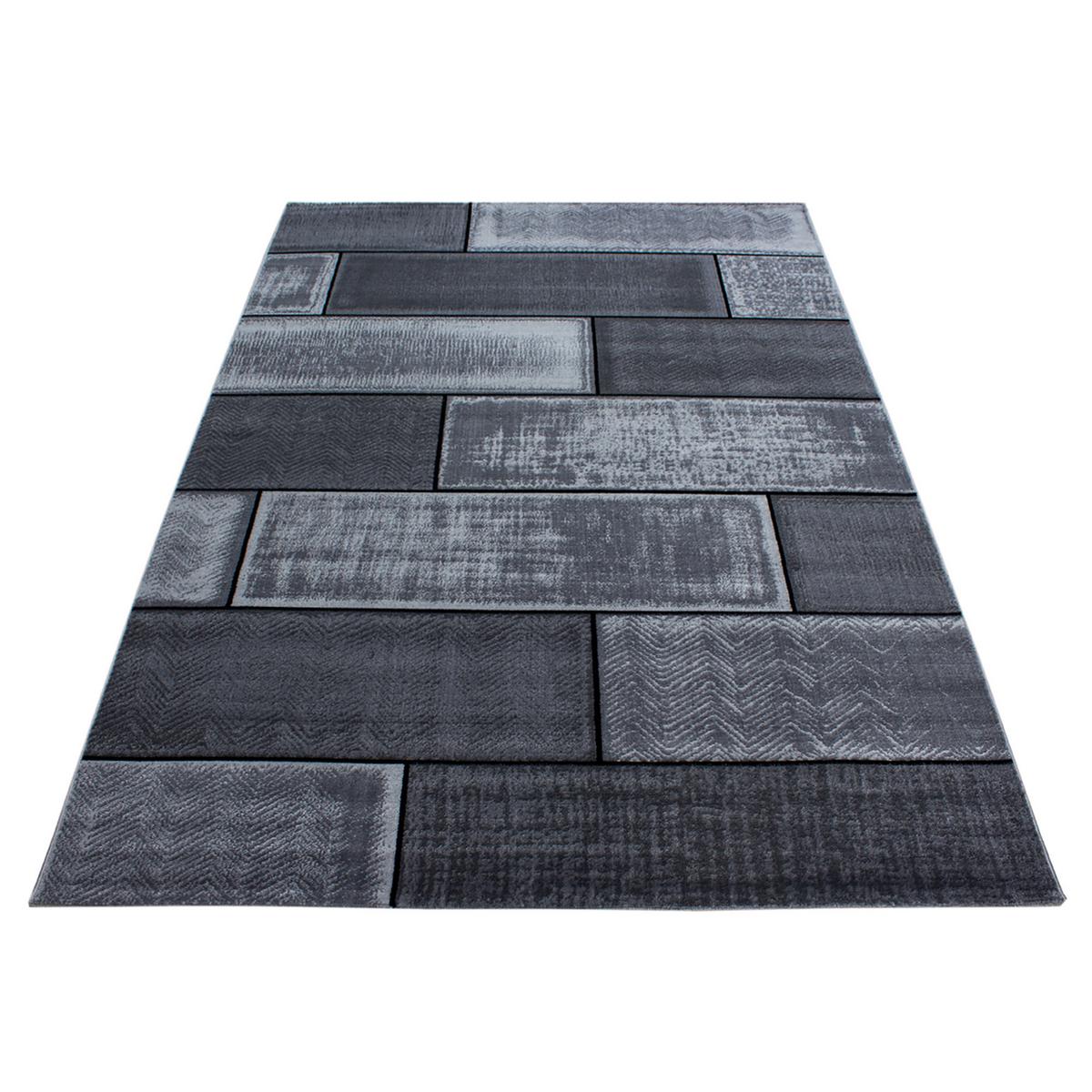 KURZFLORTEPPICH INN, in Steinoptik, Schwarz, 160 x 230 cm - Schwarz, Textil (160/230cm) - KADIMA DESIGN