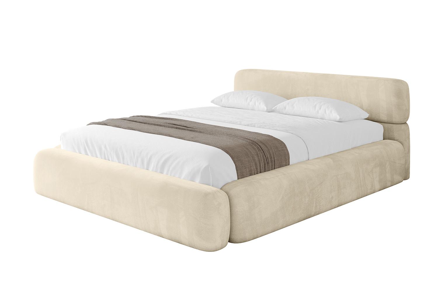 POLSTERBETT mit Bettkasten und Lattenrost, Boxbett ohne Matratze - ENORA-V1 180x200 Beige - Ecru, Holzwerkstoff/Textil (180/200cm) - ALTDECOR