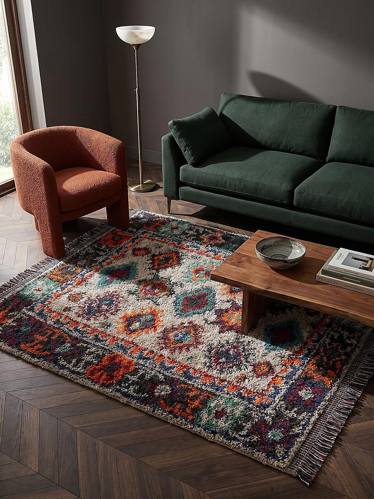HOCHFLORTEPPICH mit Fransen TAFRAUT, im Berber-Stil, Bunt, 133 x 190 cm - Multicolor, Textil (190/133cm) - KADIMA DESIGN