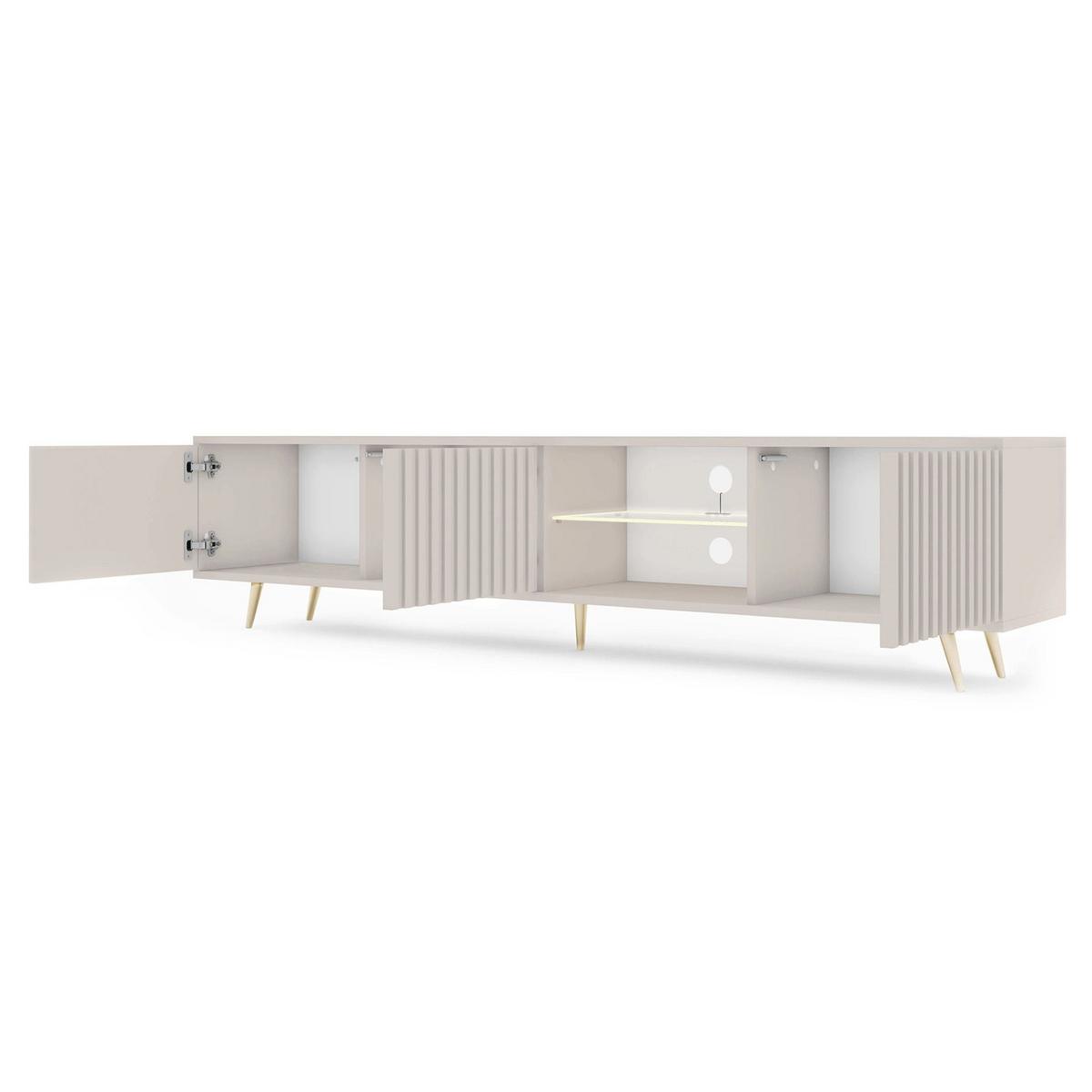 TV-LOWBOARD Bello Greige 175 cm - Taupe/Goldfarben, Holzwerkstoff/Metall (175/45/31.6cm) - Selsey