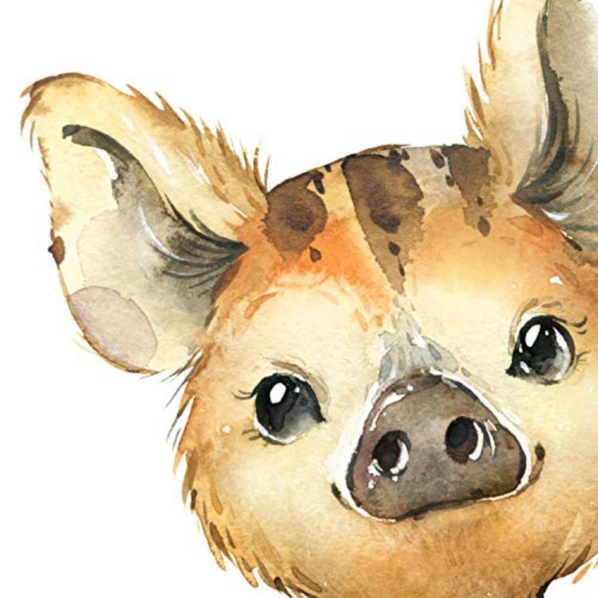 POSTER Set mit 4 Hyena Stinktier Eule und Hirsche A4 Schwarzer Rahmen - Schwarz, Papier (29.7/3cm) - Nacnic