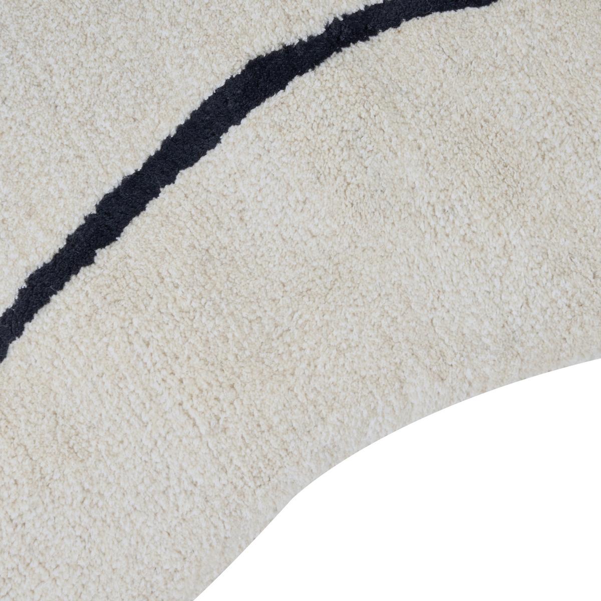 KURZFLOR-TEPPICH Beige 160/230 cm Dera - Beige/Schwarz, Textil (160/230cm) - Beliani