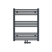 HEIZKÖRPER wasserführender Handtuchheizkörper Anthrazit 75/60/3 cm - Anthrazit, Metall (60/75/3cm) - EMKE