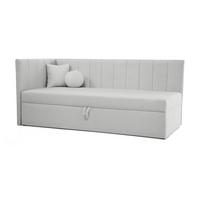 SCHLAFSOFA Rafi, Eckbett mit Bettkasten, 90x200 cm, Hellgrau - Hellgrau, Textil (209/94/102cm) - Beautysofa
