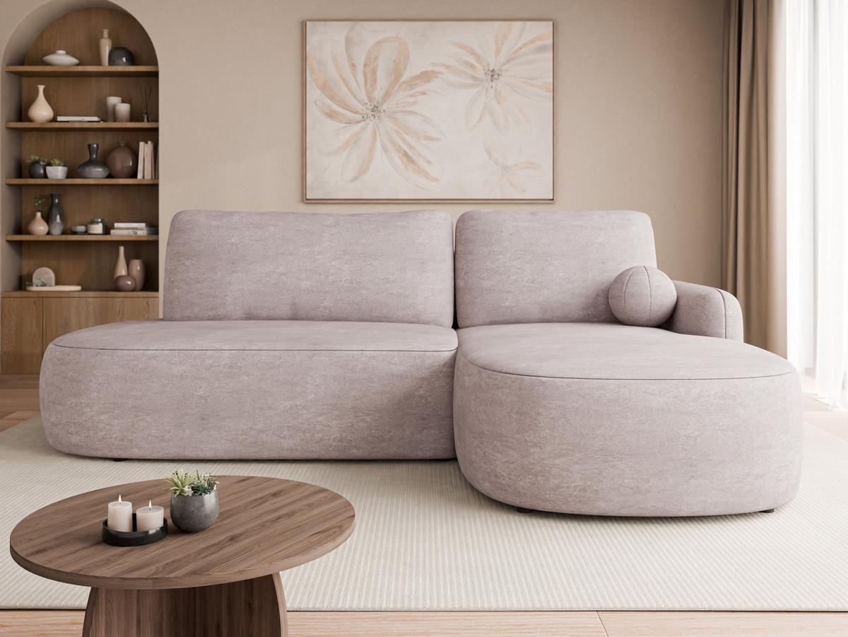 ECKSOFA Loridu O Premium, Seite: Rechts - Hellrosa/Schwarz, Holz/Kunststoff (174/274cm) - MIRJAN24