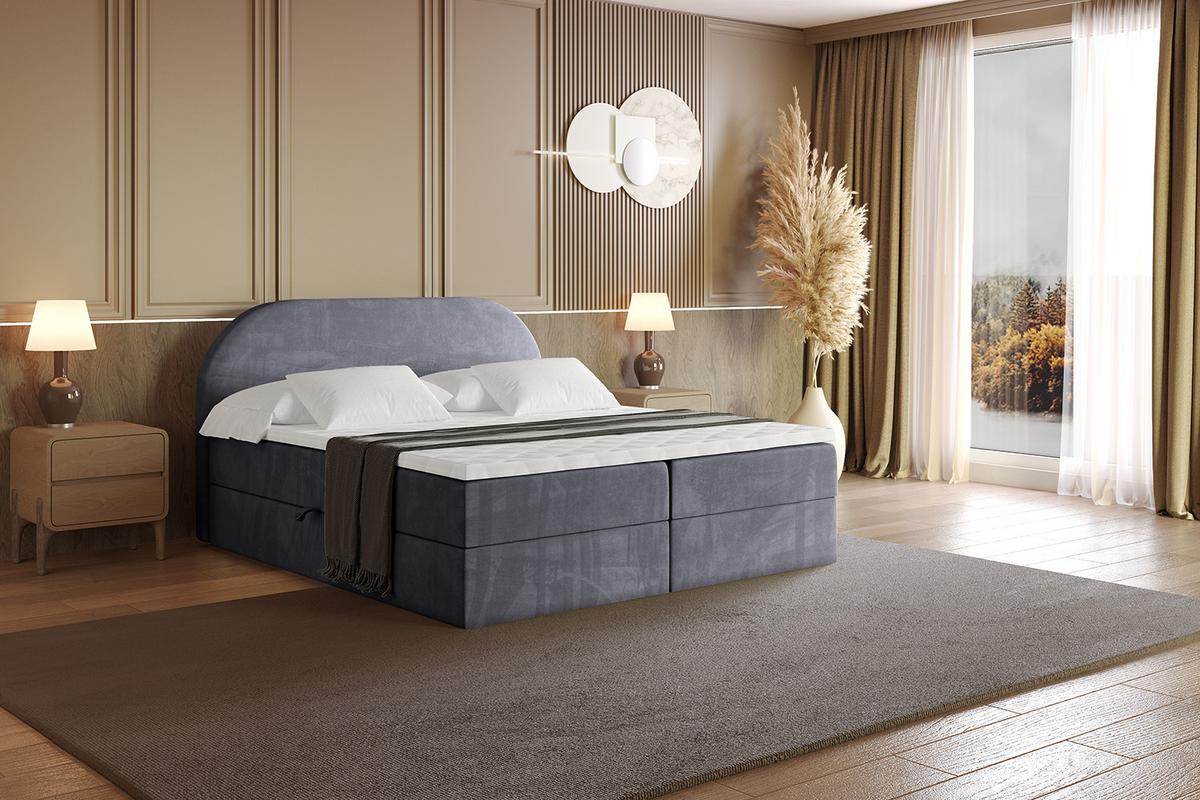 BOXBETT mit Matratze H3 und Lattenrost - NOX - 180x200 - Dunkelgrau Casablanca - Dunkelgrau, Holzwerkstoff/Kunststoff (180/200cm) - ALTDECOR