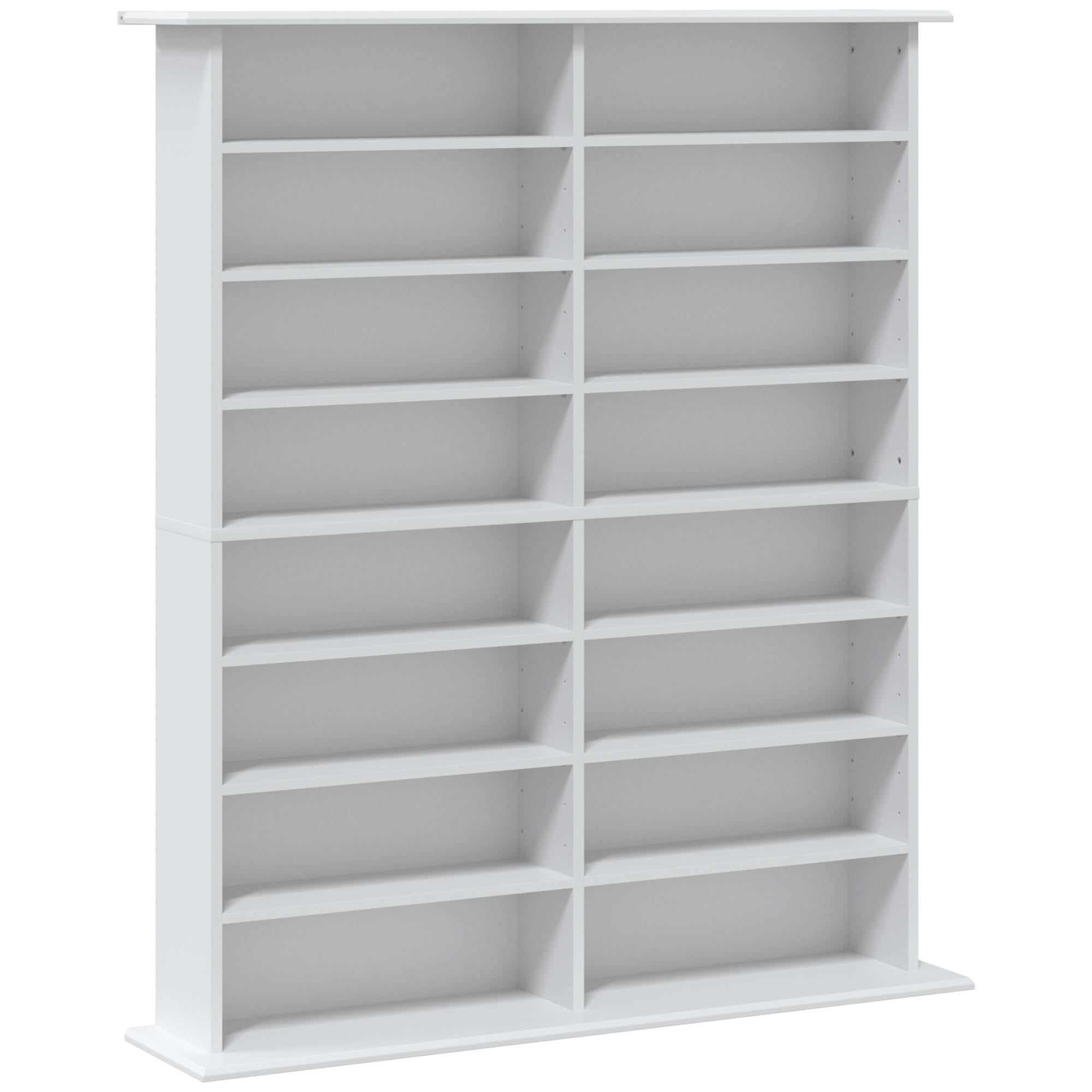 MEDIENREGAL Spanplatte Weiß - Weiß, Holzwerkstoff (24/126.3/106.5cm) - HOMCOM
