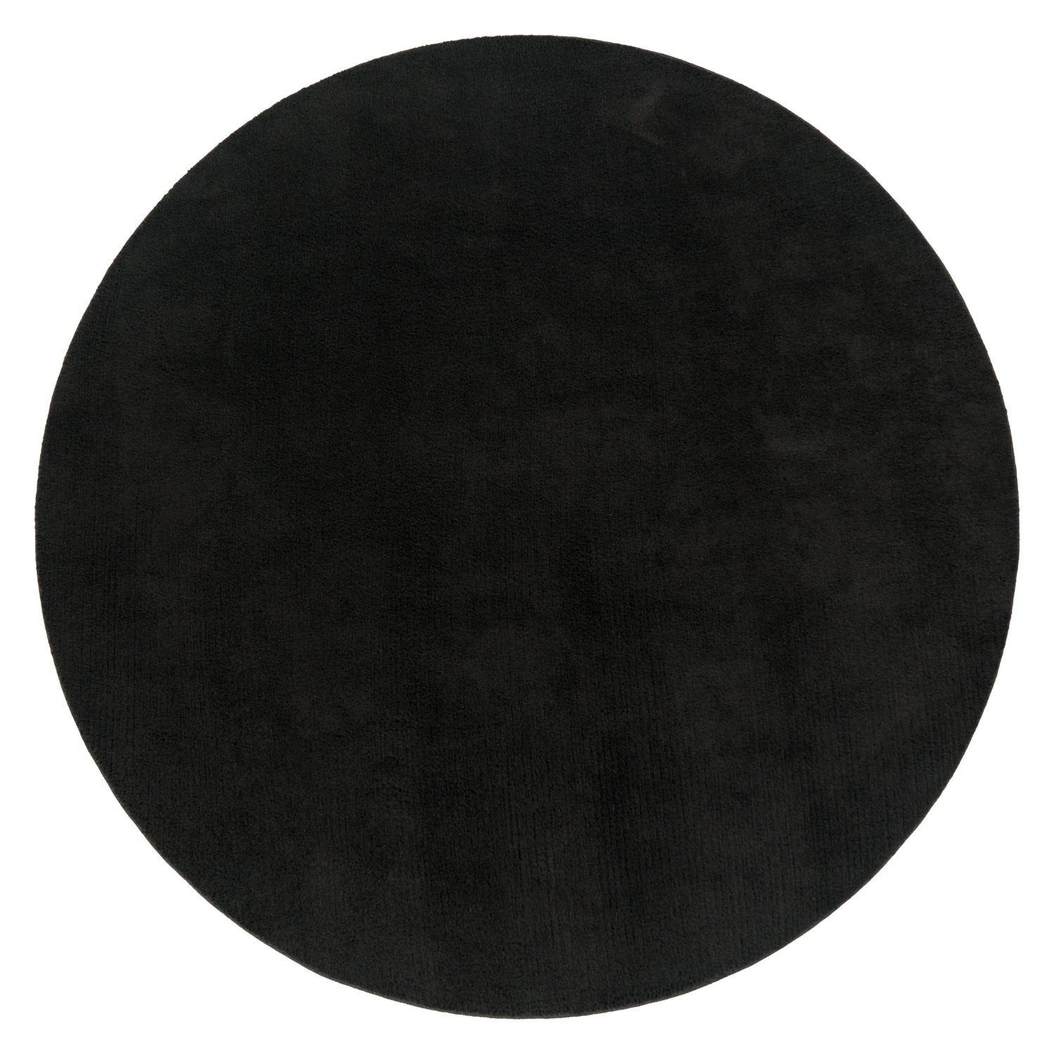 FLACHWEBETEPPICH Schwarz Ø 200 cm - Schwarz, Kunststoff (200/200cm) - TT Home