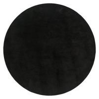 FLACHWEBETEPPICH Schwarz Ø 200 cm - Schwarz, Kunststoff (200/200cm) - TT Home