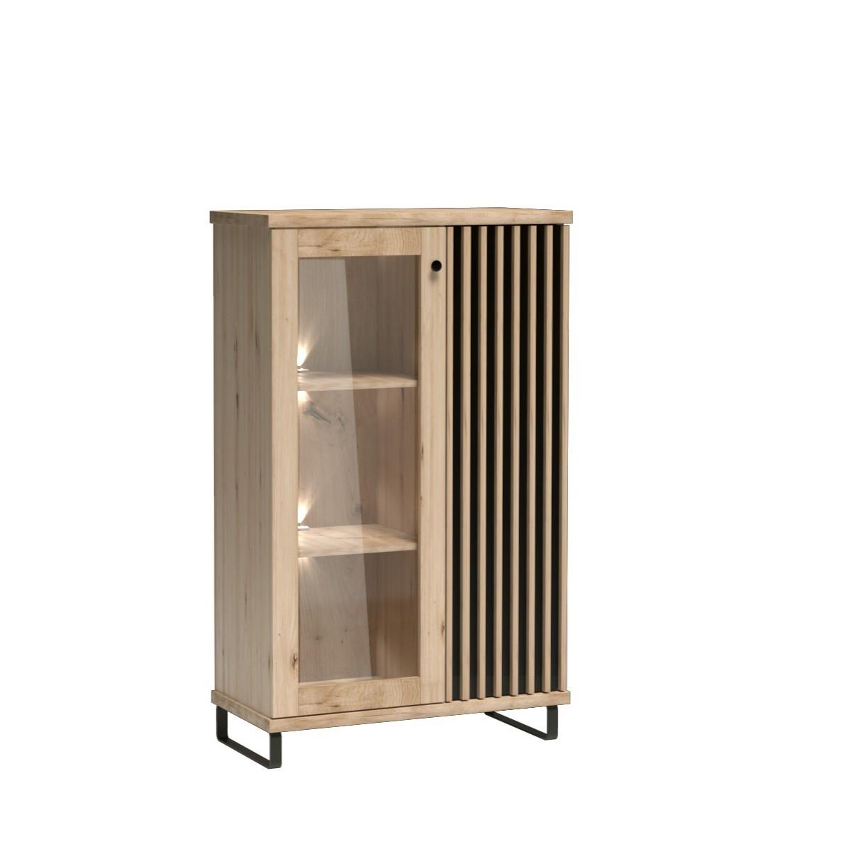 VITRINE ALMERIA 131,9 / 86,4 cm in Eiche Artisan - Eiche Artisan, Holzwerkstoff (86.4/131.9/40.6cm) - MASSENO