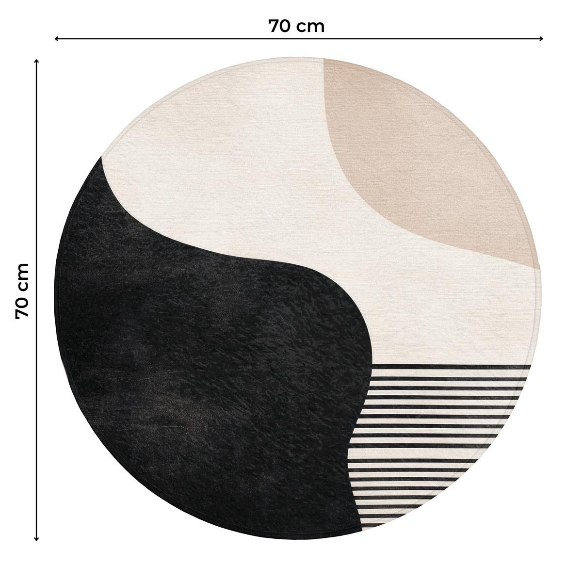 WC-VORLEGER Abstrakt - Japandi - Beige - Modern Toilettenteppich 70x70 cm - Beige, Textil (70/1cm) - OnlyWow