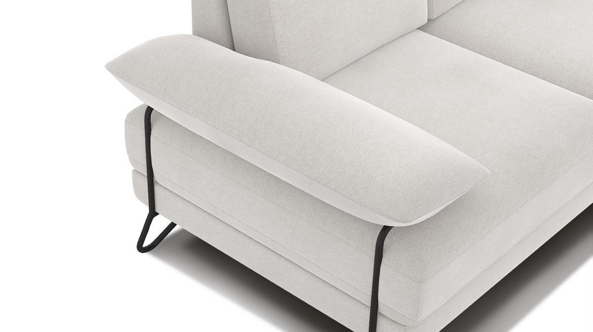 SOFA LORI 2-Sitzer, weiß - Schwarz/Weiß, Holzwerkstoff/Textil (185/87/96cm) - Wozimo
