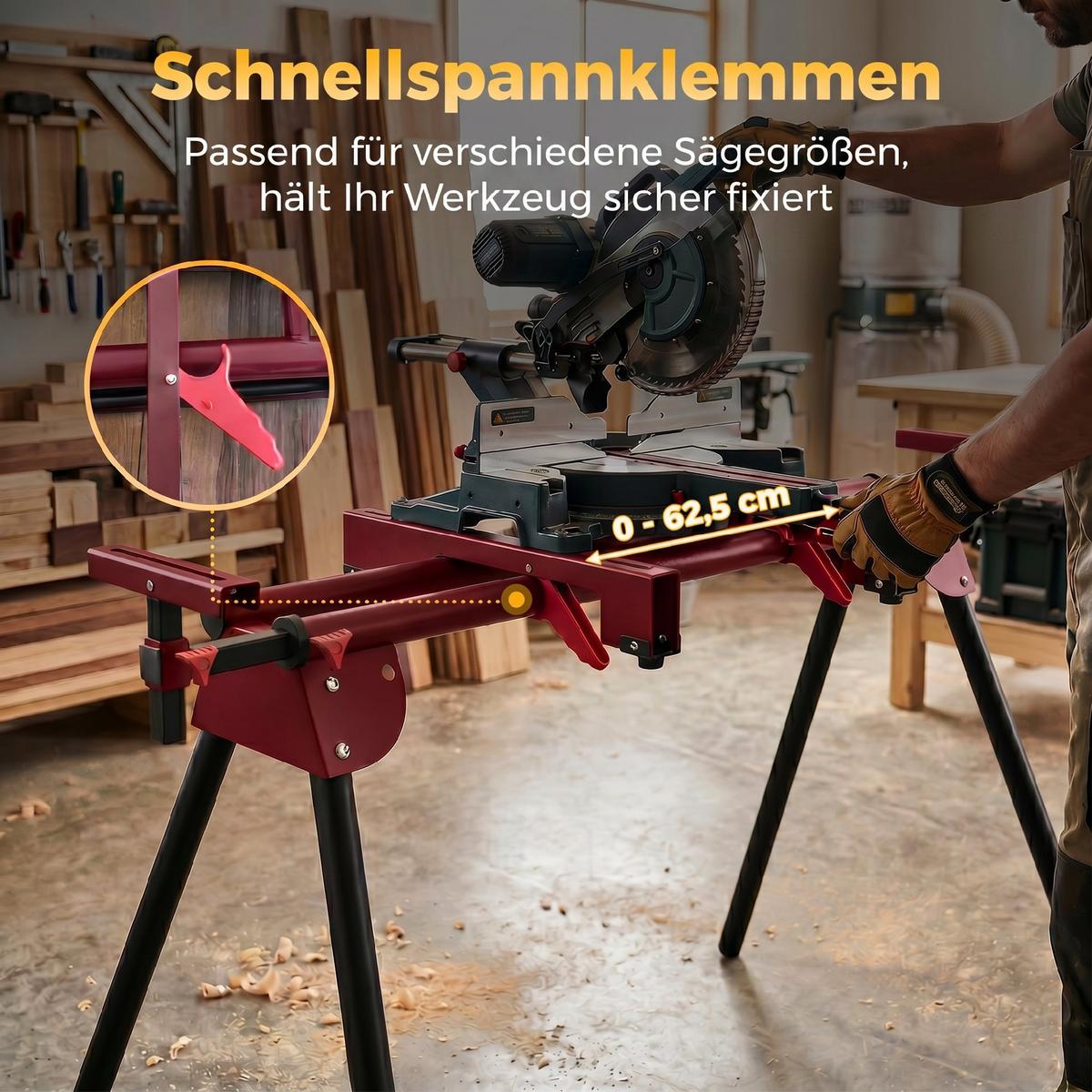 GEHRUNGSSÄGENSTÄNDER Metall Rot - Rot, Metall (94/63/76cm) - HOMCOM