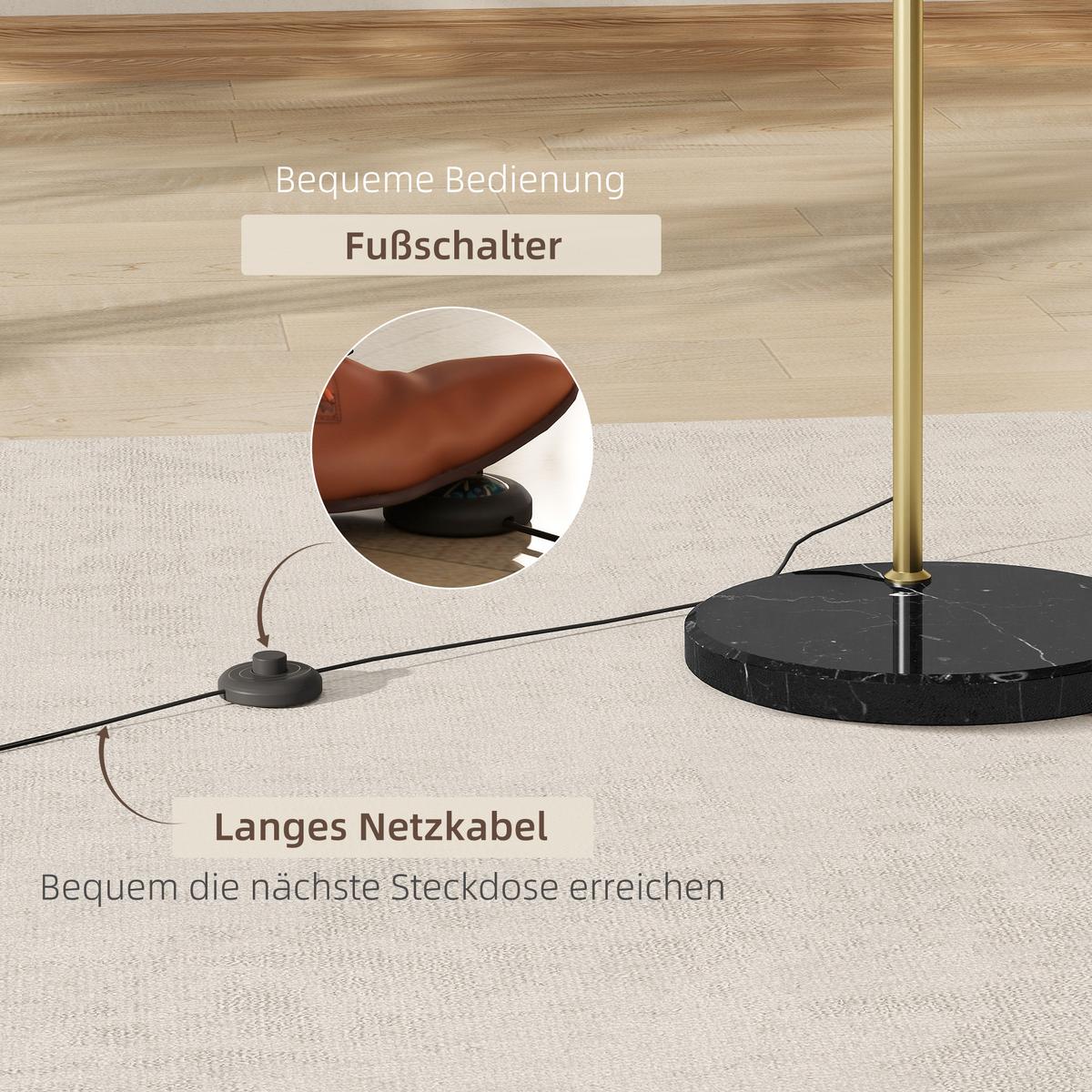 STEHLAMPE aus Metall im Goldton - Goldfarben, Metall (115/30/180cm) - HOMCOM