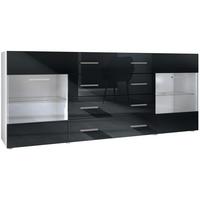 SIDEBOARD Carlos Schwarz Hochglanz - Schwarz Hochglanz, Holzwerkstoff (166/72/35cm) - Vladon