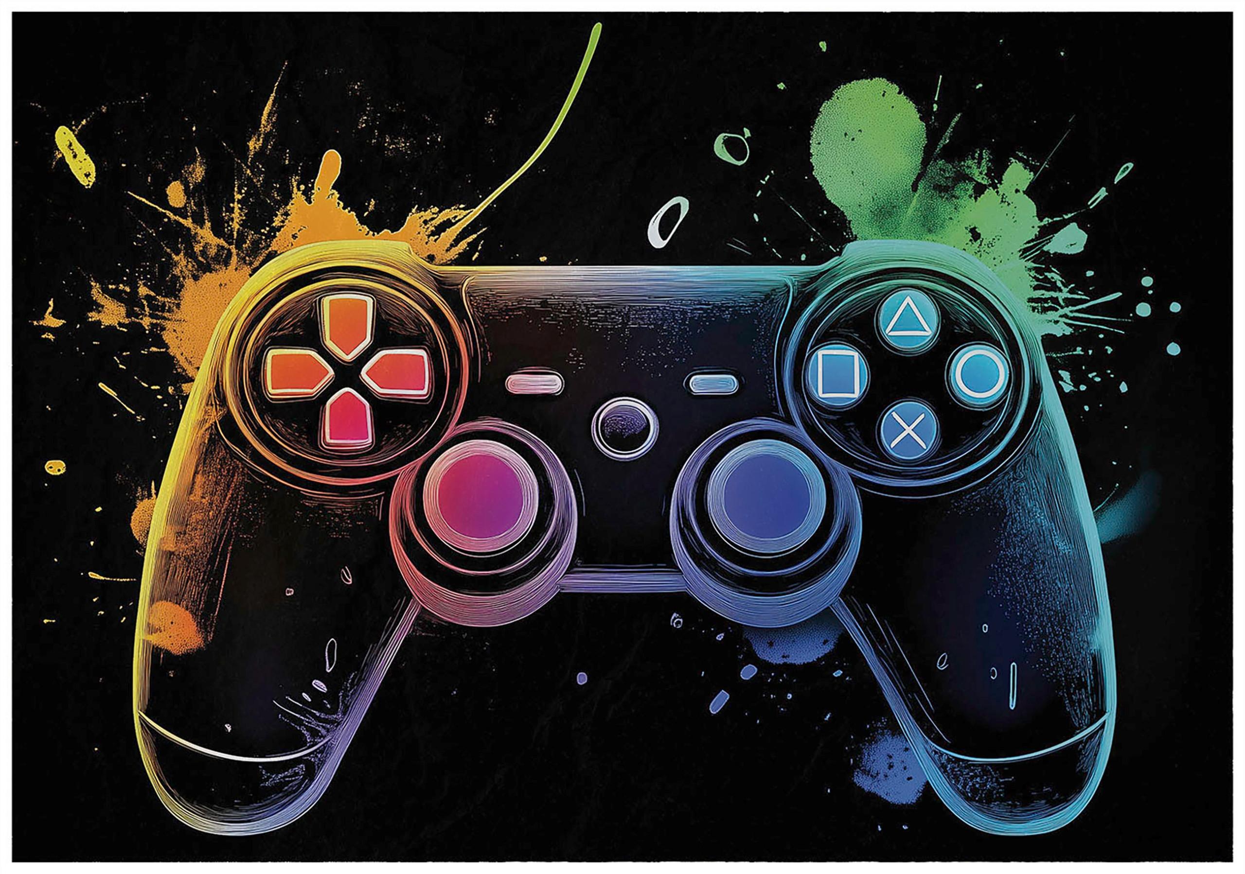 FOTOTAPETE Kinderzimmer Junge Gaming Kindertapete 200x140 - Multicolor, Papier (200/140cm) - Wallarena
