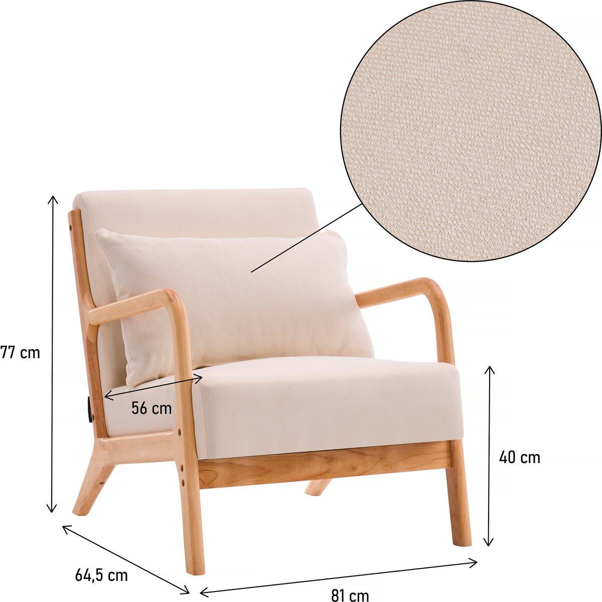 SESSEL clinton beige - Beige, Textil (81/77/65cm) - Habitat Garten