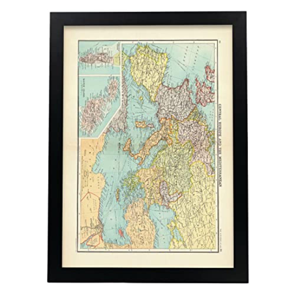 POSTER Vintage Karten – Mitteleuropa A3 Rahmenlos - Klar, Papier (29.7/5/42cm) - Nacnic