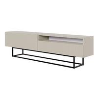 TV-SCHRANK Veldio Graubeige mit offenem Fach und schwarzen Beinen 175 cm - Taupe/Greige, Holzwerkstoff/Metall (175/46.5/31.6cm) - Selsey