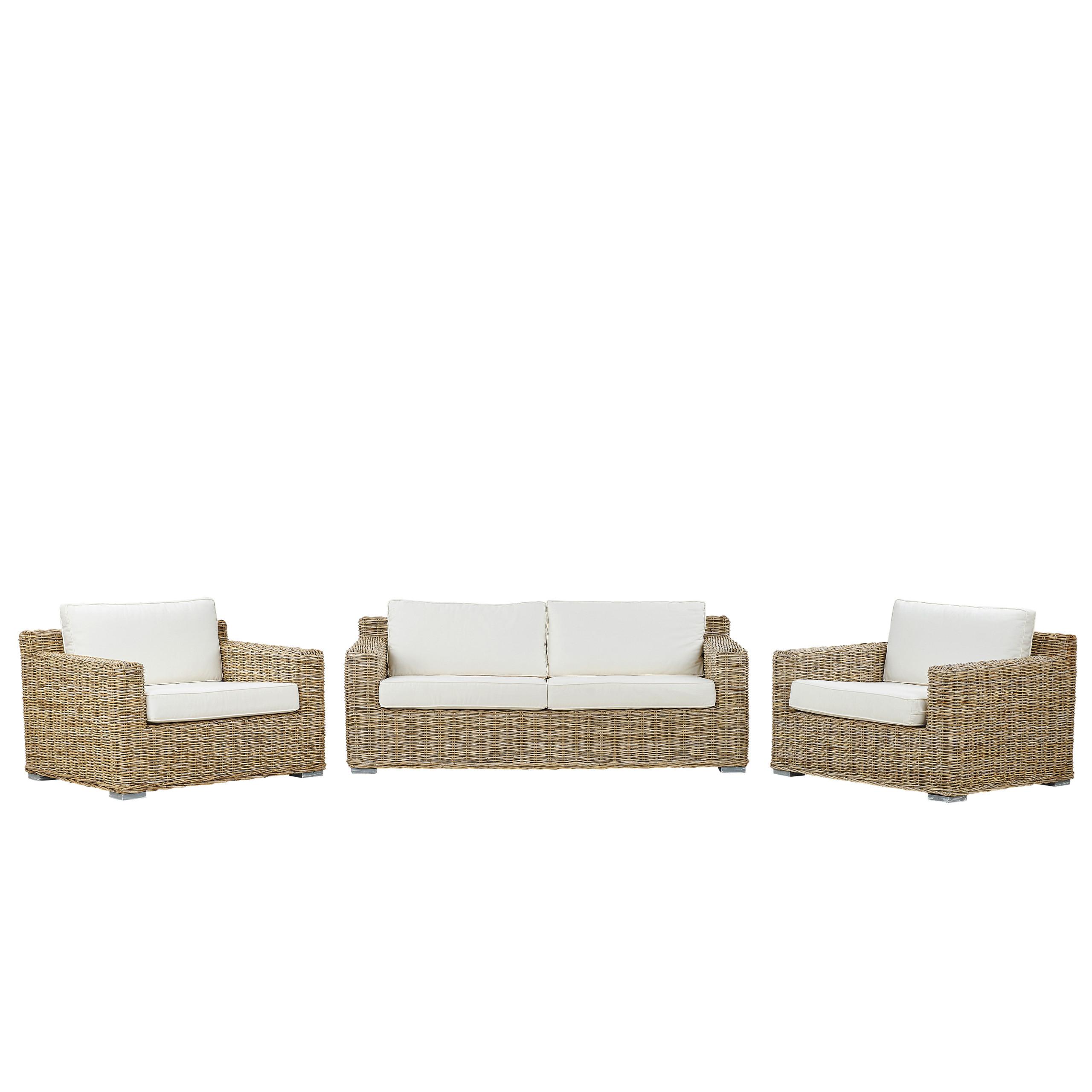 LOUNGE-SET 4-Sitzer natürlich Ardea - Naturfarben, Naturmaterialien - Beliani