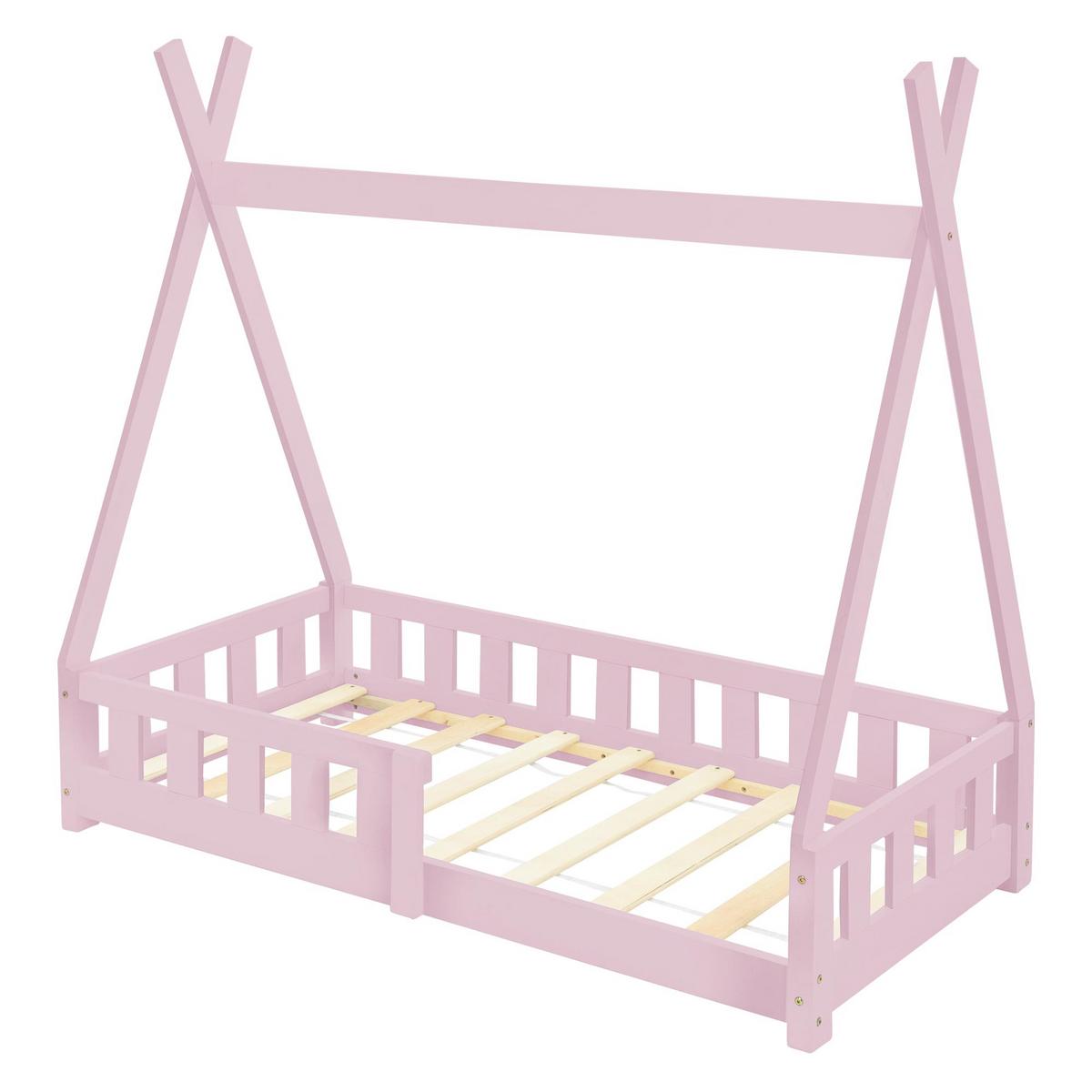 KINDERBETT Tipi 70x140 cm Rosa - Pink, Holz (70/140cm) - ML-DESIGN