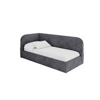 EINZELLBETT Jugendbett mit Bettkasten, Rechts - ELRY 100x200 Dunkelgrau - Titanfarben, Holzwerkstoff/Textil (100/200cm) - ALTDECOR