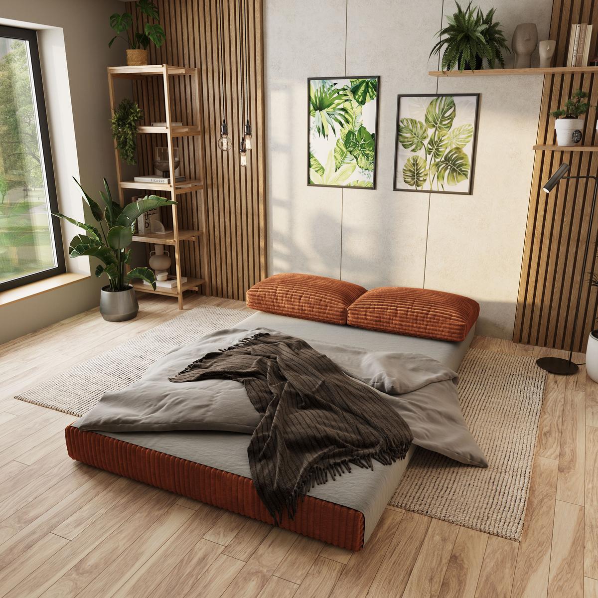 ECKSOFA ANKO modulares Boneless Sofa mit Schlaffunktion Braun Cordstoff - Braun, Textil (270/160cm) - MASSENO