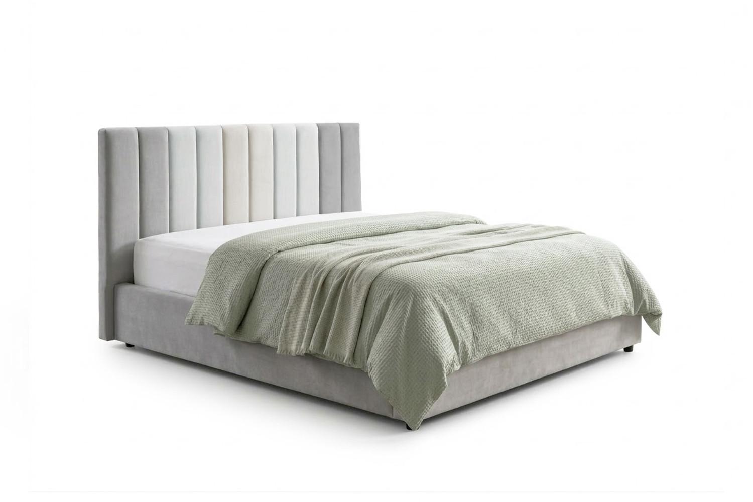 POLSTERBETT CATTURA Grau Velvet - Grau, Textil (180/200cm) - KAWOLA