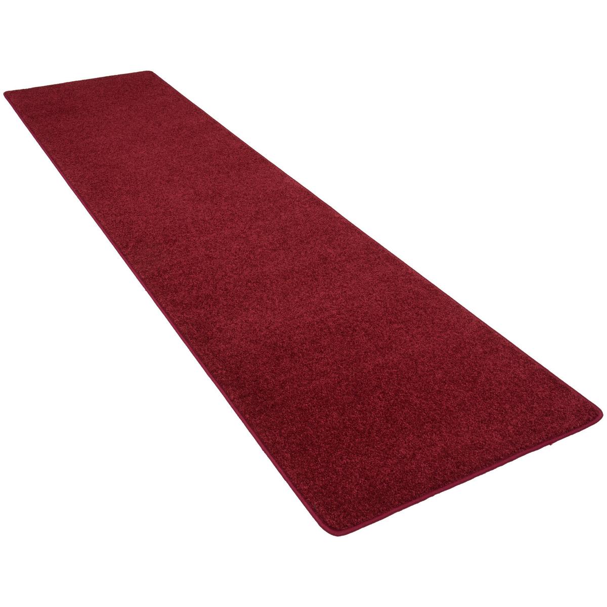 HOCHFLOR VELOURS TEPPICH LÄUFER MONA - Weinrot, Textil (80/200cm) - Snapstyle