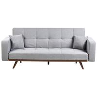 SCHLAFSOFA 3-Sitzer Grau Hjulby - Grau, Textil (220/90/82cm) - Beliani
