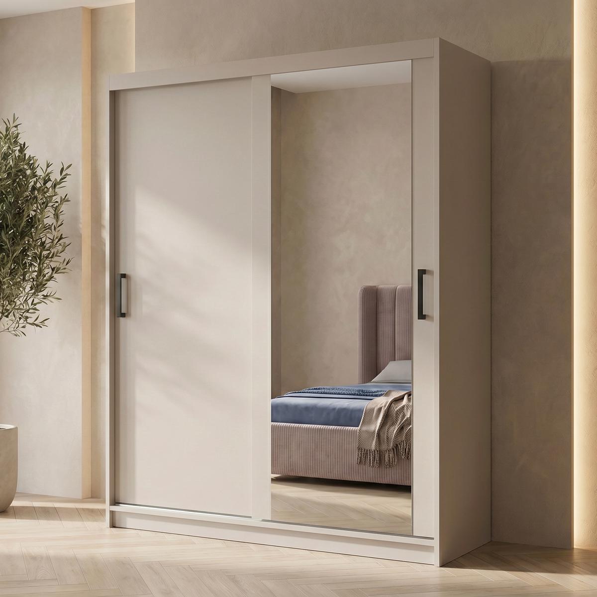 SCHWEBETÜRENSCHRANK Hela mit 2 Türen und Schubkasteneinsatz, 160 cm, Kaschmir - Kaschmir, Holzwerkstoff (160/205/60cm) - Beautysofa