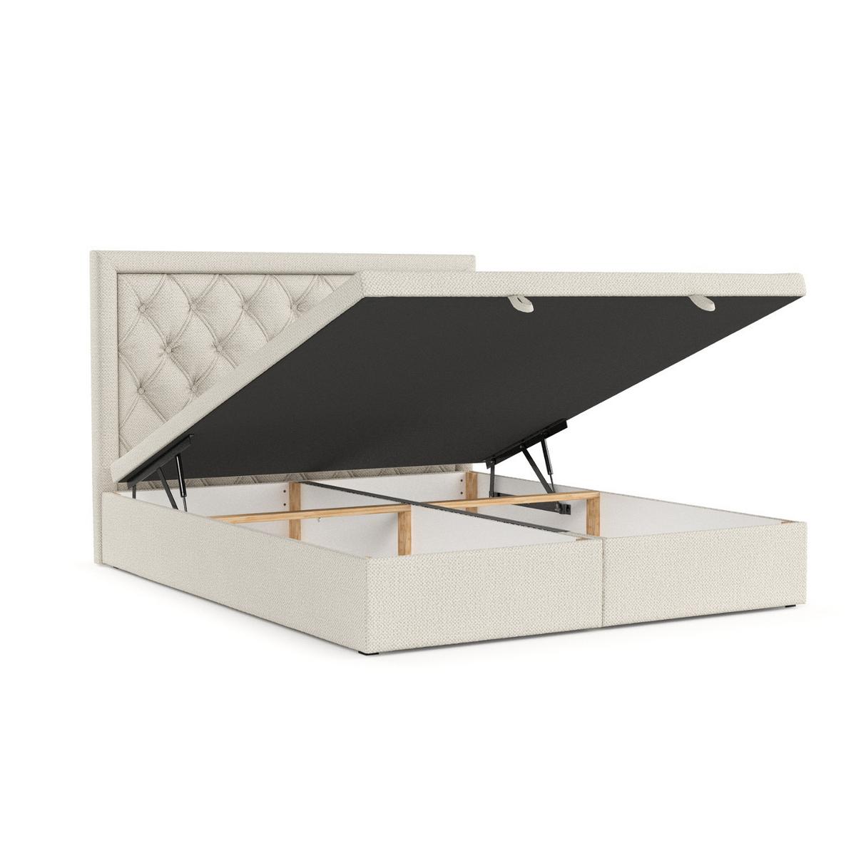POLSTERBETT Nicobar mit Stauraum 160/200 cm Hellbeige im Alta Stoff - Sandfarben/Schwarz, Holz/Holzwerkstoff (160/200cm) - AltaBeds