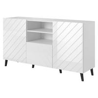 KOMMODE Abeto - Weiß Hochglanz/Schwarz, Holzwerkstoff/Kunststoff (150/82/42cm) - MIRJAN24