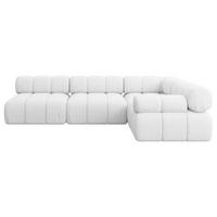 ECKSOFA modulares Sofa Mende-L2 - 285x190x70 cm Weiß Bouclé - Weiß, Holzwerkstoff/Textil (285/190cm) - ALTDECOR