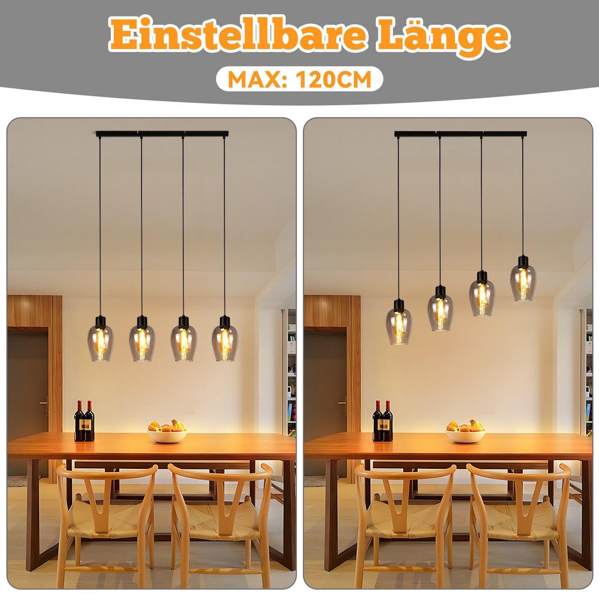 PENDELLEUCHTE BIRTHA Ⅲ 70/5/120 cm - Schwarz, Metall (70/5/120cm) - Nettlife