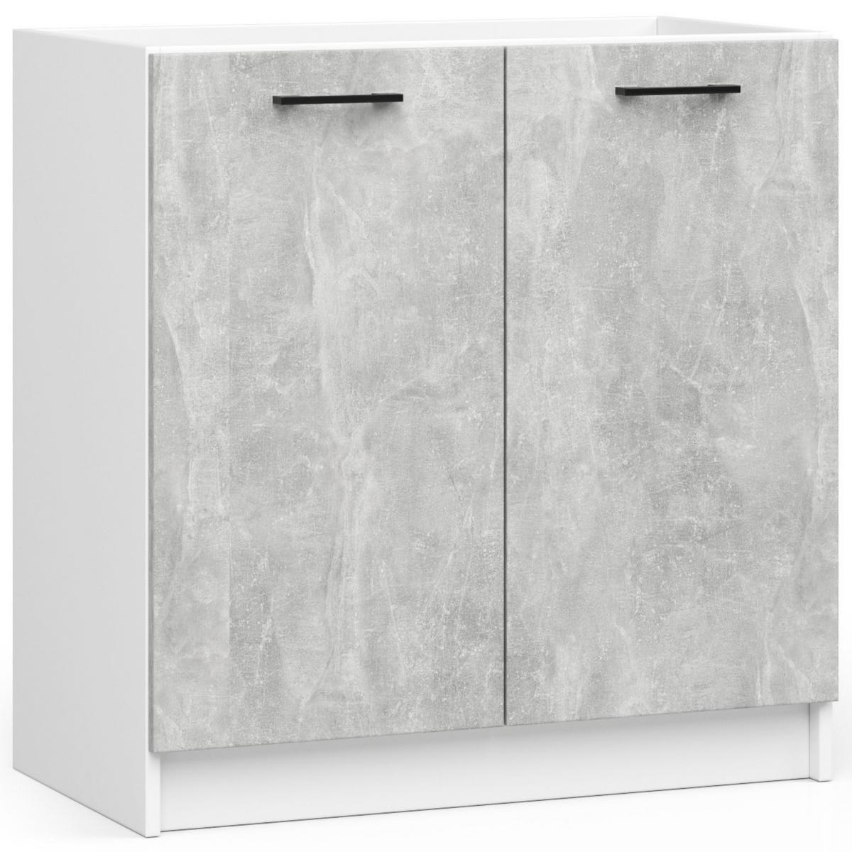 KÜCHENLEERBLOCK Weiß, Beton 203/300/46 - Weiß, Holzwerkstoff (300/203/46cm) - RAUMHIRSCH FURNITURE