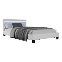 POLSTERBETT Paris mit LED weiß 120x200cm - Weiß, Holzwerkstoff (120/200cm) - Juskys