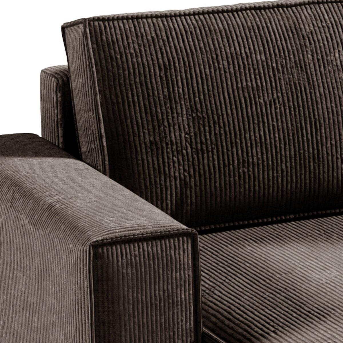 PANORAMASOFA Isaac 5 Sitzplätze Braun - Braun, Holzwerkstoff (398/85/185cm) - Petits-meubles