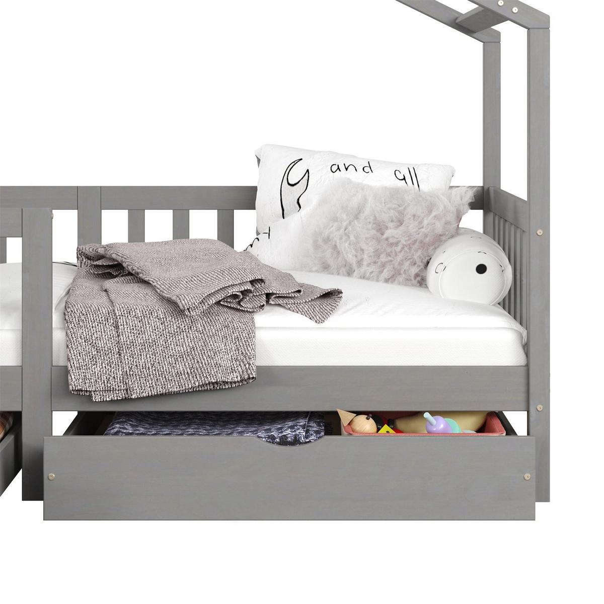 HAUSBETT ELEA 90x200 cm grau - Grau, Holz (96/148/206cm) - IDIMEX