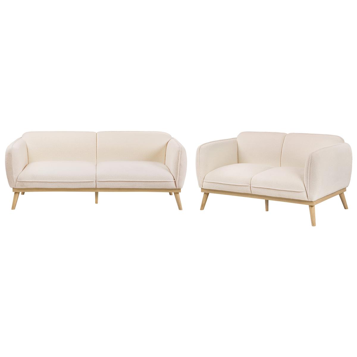 SOFA-SET 5-Sitzer Bouclé Hellbeige Ljung - Hellbraun/Beige, Textil (210/82/82cm) - Beliani