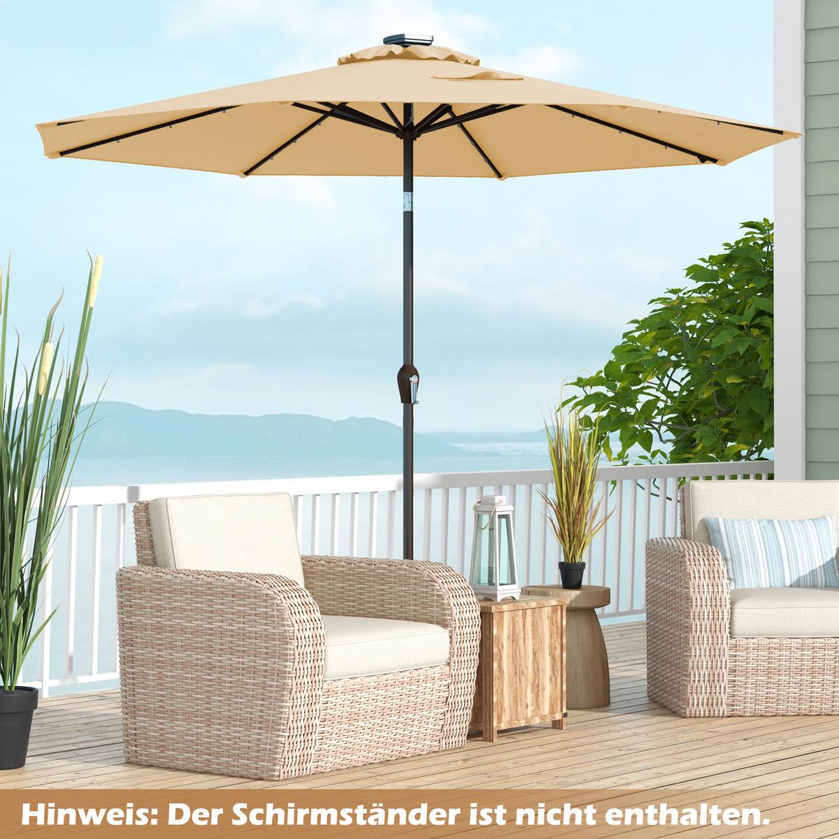 PATIO-SCHIRM Beige - Beige, Kunststoff (300/300cm) - COSTWAY