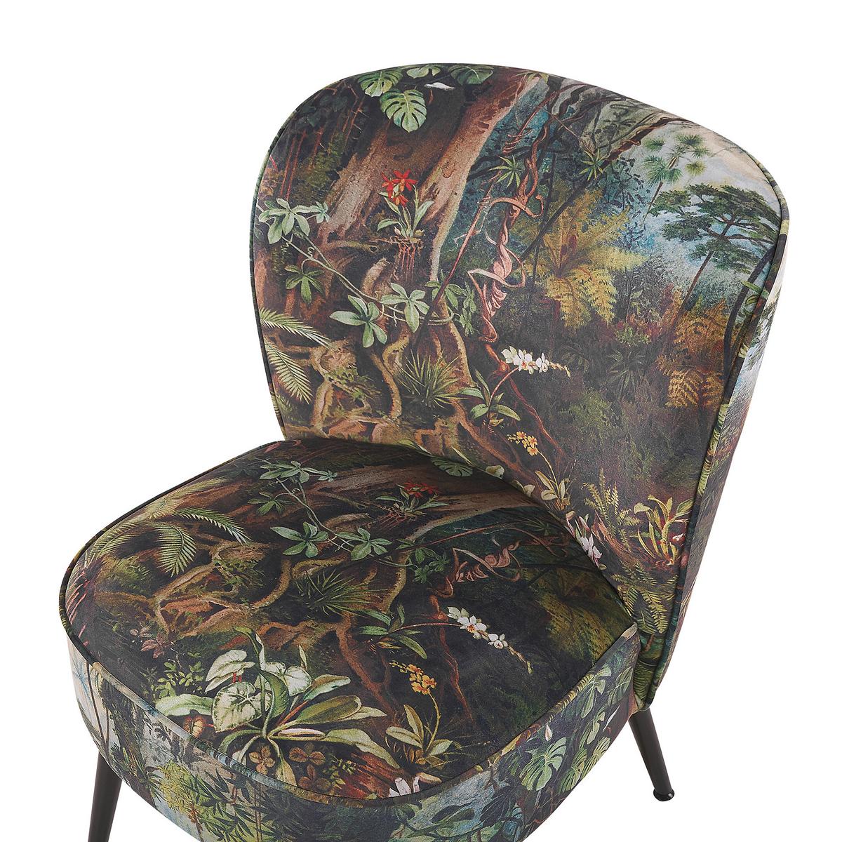 SESSEL Polsterbezug Grün Voss - Multicolor/Grün, Textil/Metall (60/76/52cm) - Beliani