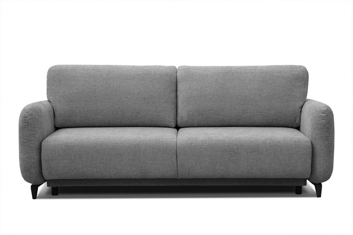 SOFA DRAKE 3-Sitzer mit Schlaffunktion, grau - Braun/Grau, Holz/Textil (232/90/107cm) - Wozimo